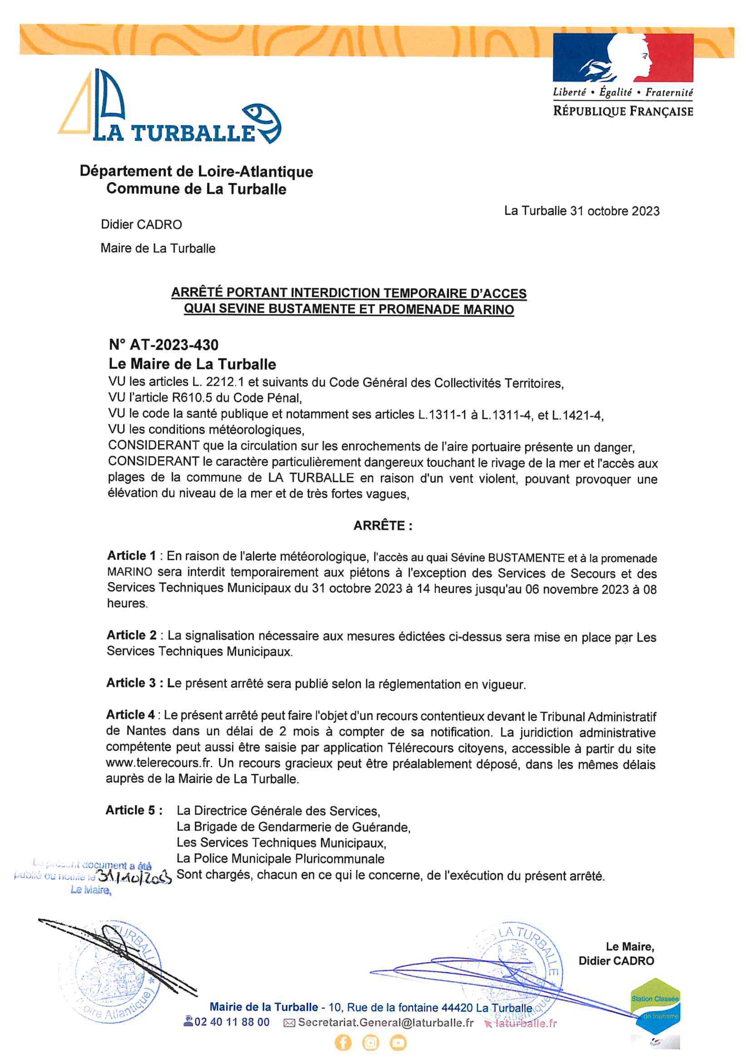 ARRETE QUAIS